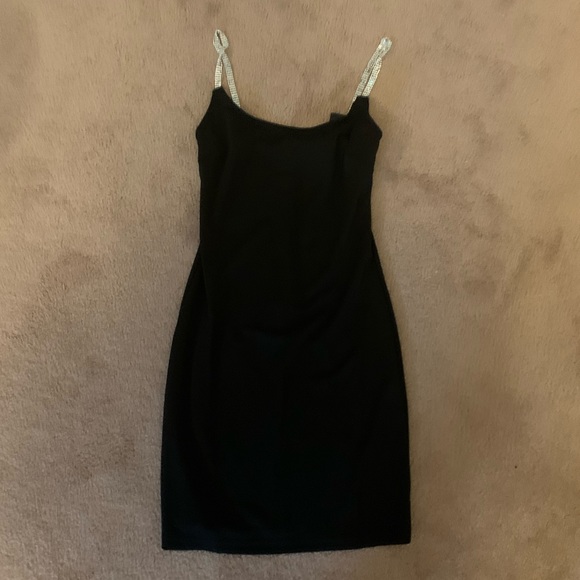 Lulu’s Black Rhinestone Bodycon Mini Dress - Picture 2 of 3